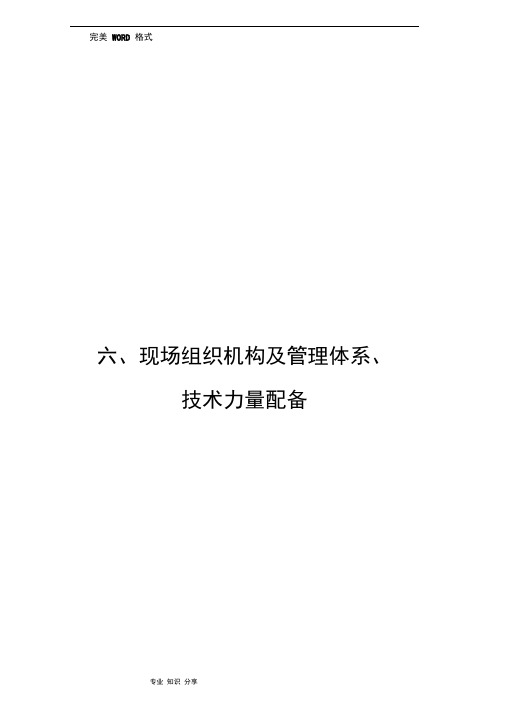 6现场组织机构和管理体系、技术力量配备