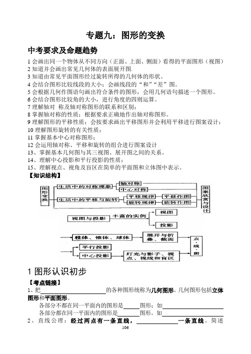 专题九：图形的变换与中考