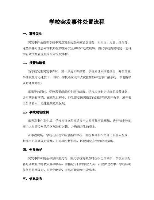 学校突发事件处置流程