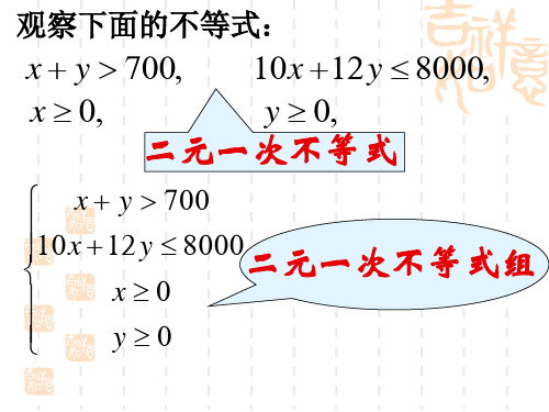 二元一次不等式所表示的平面区域