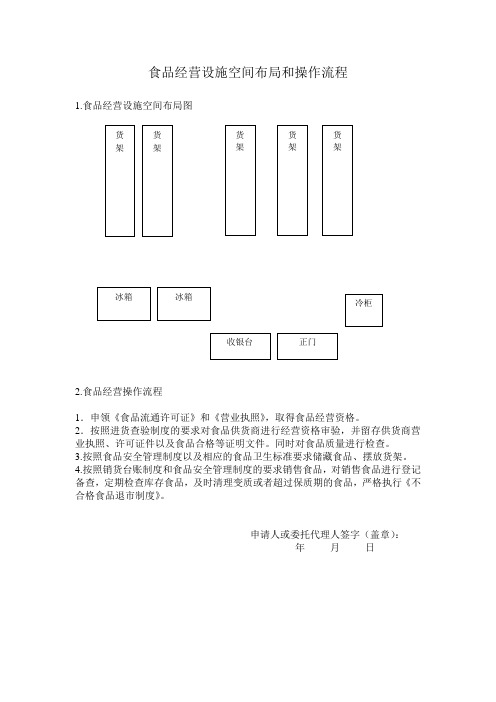 4.与食品经营相适应的主要设备设施布局操作流程等文件