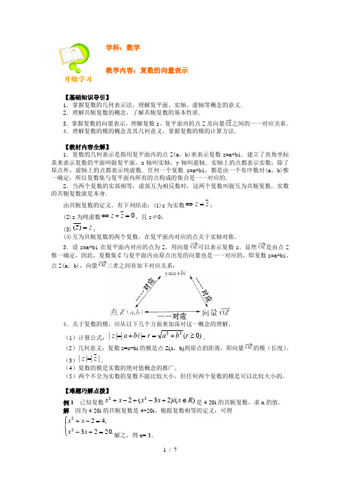 复数的向量表示