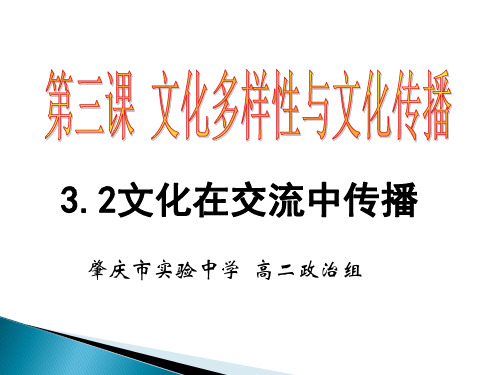 高中政治必修三课件：文化在交流中传播