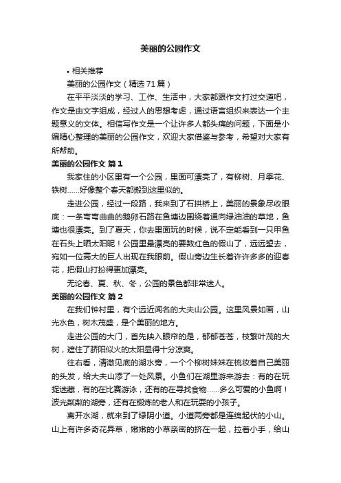 美丽的公园作文