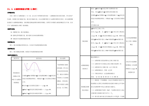 高中数学 3.2 函数的极值与导数教案 新人教版选修1-1 教案