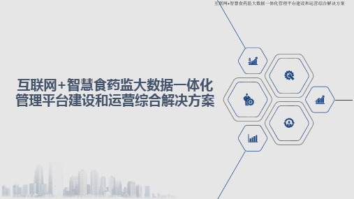 互联网+智慧食药监大数据一体化管理平台建设和运营综合解决方案