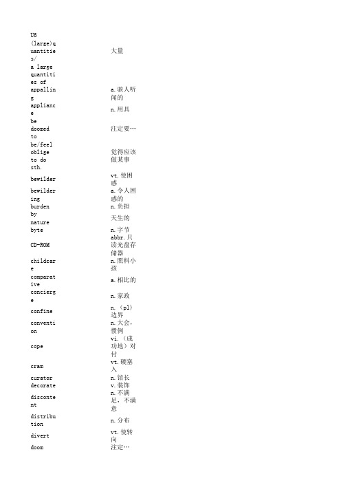 全新版大学英语综合教程4_Unit6词汇