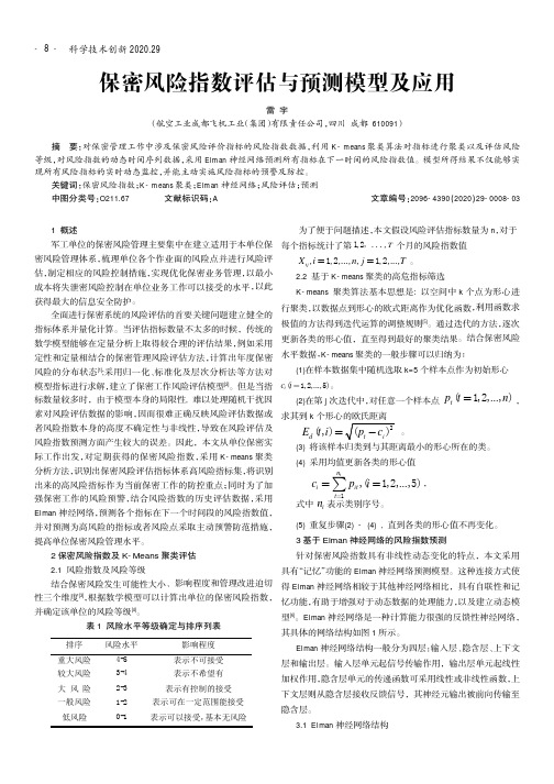 保密风险指数评估与预测模型及应用