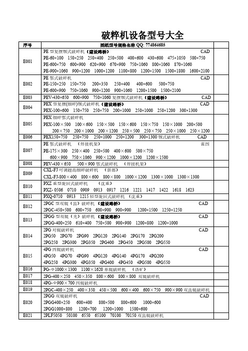 破碎机设备图纸资料-推荐下载