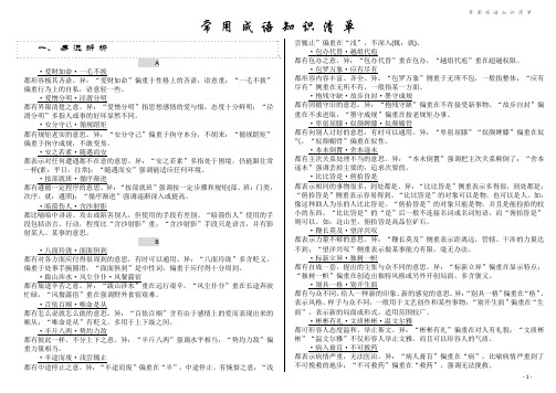 常用成语知识清单