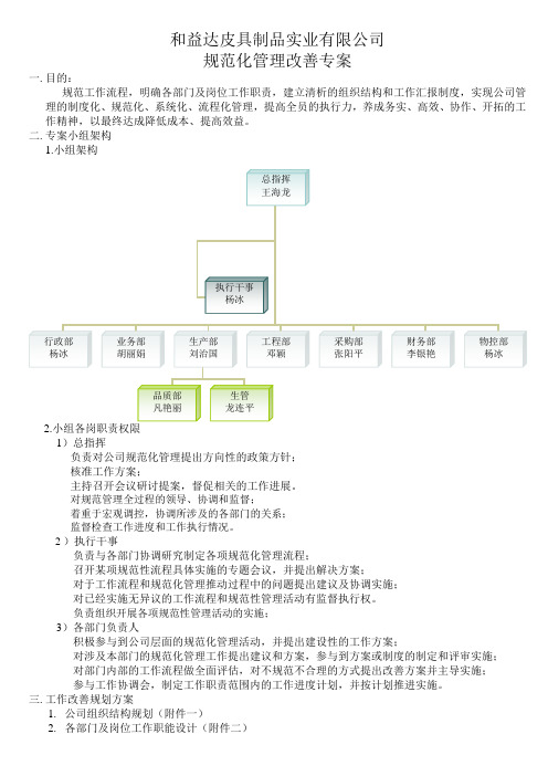 工作流程改善小组专案(一)