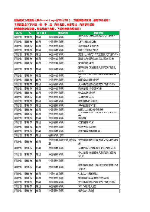 2020新版河北省邯郸市磁县彩票工商企业公司商家名录名单联系电话号码地址大全51家