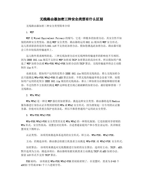 无线路由器加密三种安全类型有什么区别