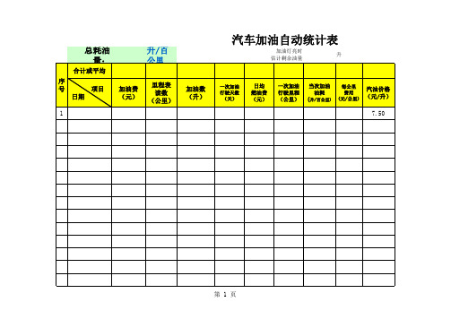 汽车加油_油耗统计表