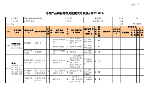 电源产品PFMEA