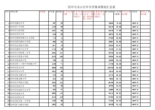 泉山区中小学基本情况汇总表