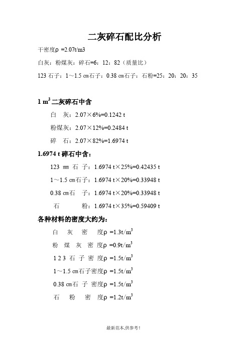 二灰碎石配比分析