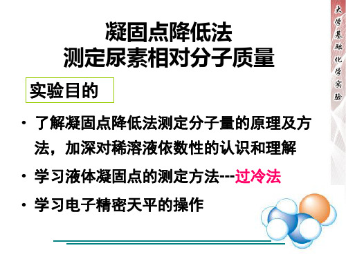 大学化学实验-凝固点降低法测定尿素相对分子质量