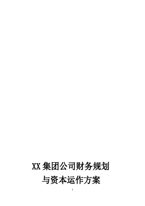 XX集团公司财务规划与资本运作方案