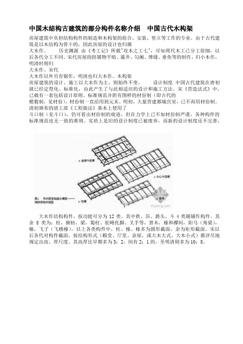 中国木结构古建筑的部分构件名称介绍  中国古代木构架