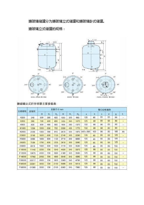 搪玻璃储罐尺寸