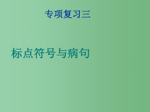 九年级语文上册 专项复习(三)标点符号与病句课件