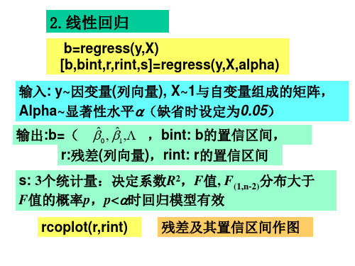 利用MATLAB进行多元线性回归