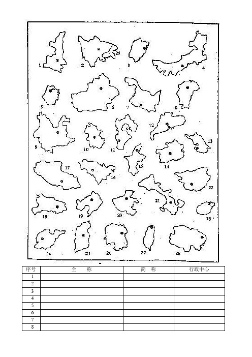 28省区轮廓图打印