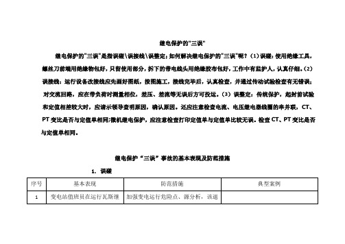 继电保护“三误”事故的基本表现及防范措施