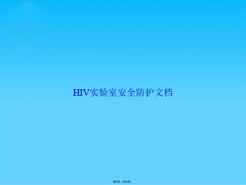 HIV实验室安全防护(共45张PPT)