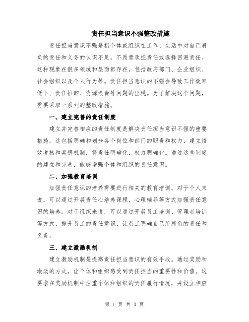 责任担当意识不强整改措施