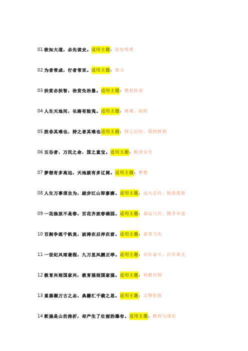 高考作文备考之人民日报金句+适用话题积累,精品段落可以直接运用