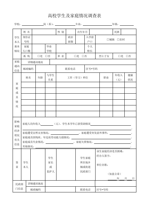 家庭经济情况调查表 2