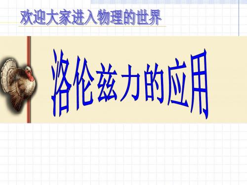 6.3洛仑兹力的应用 课件(3)(28张)