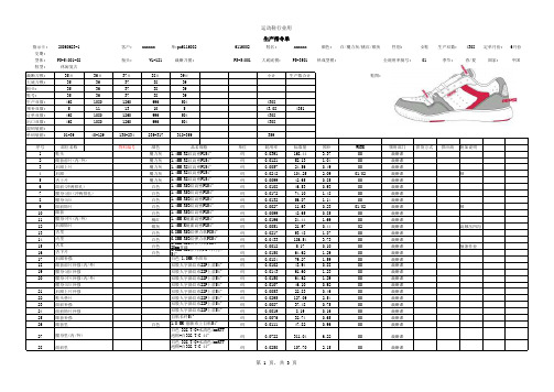 生产指令单-运动鞋行业