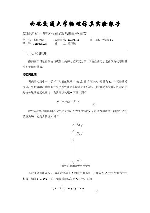 (完整word版)西安交通大学物理仿真实验报告(word文档良心出品)