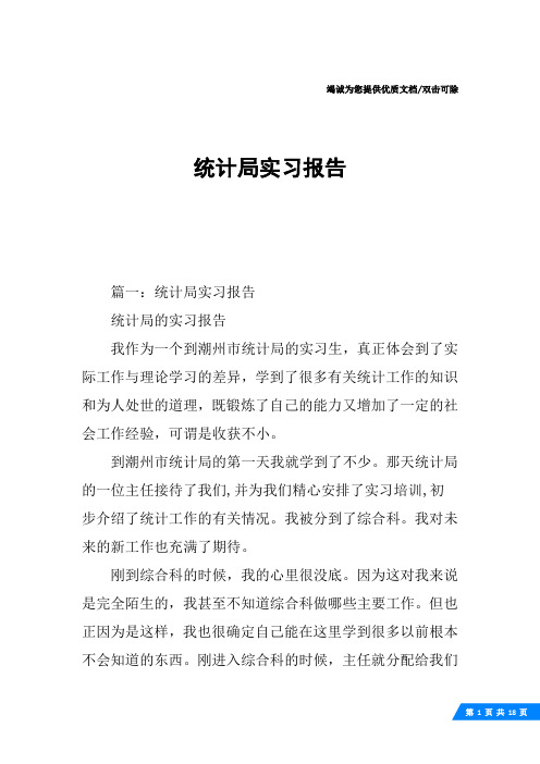 统计局实习报告