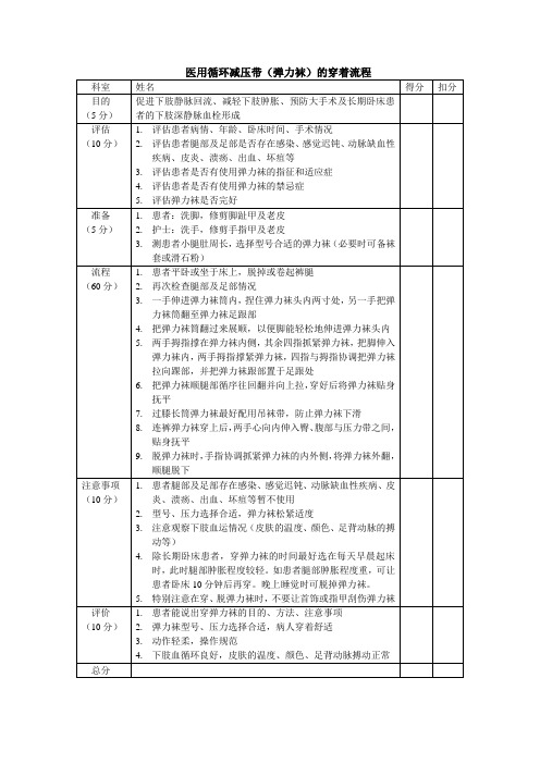 医用循环减压带(弹力袜)的穿着流程