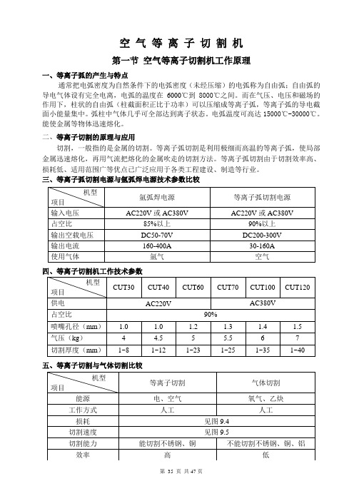 空 气 等 离 子 切 割 机工作原理