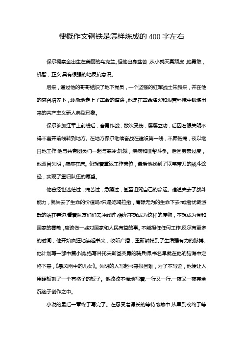 梗概作文钢铁是怎样炼成的400字左右