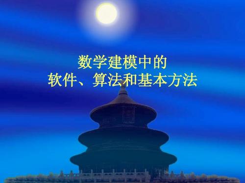 数学建模中的软件、算法和基本方法