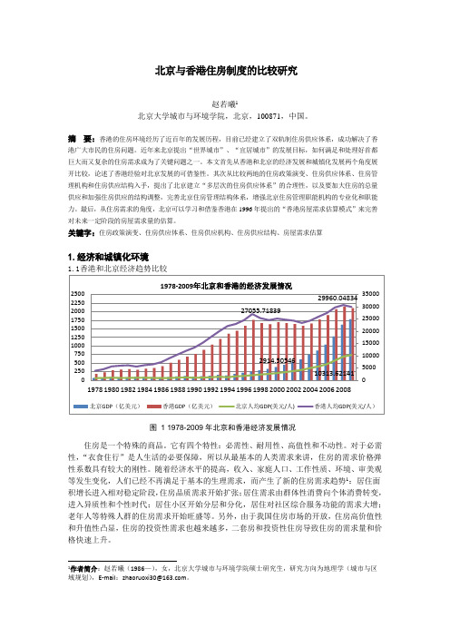 ID149-赵若曦-北京与香港住房制度的比较研究