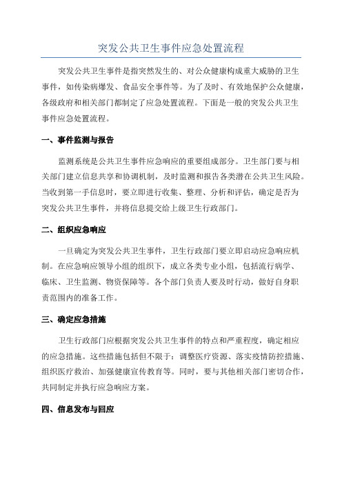 突发公共卫生事件应急处置流程