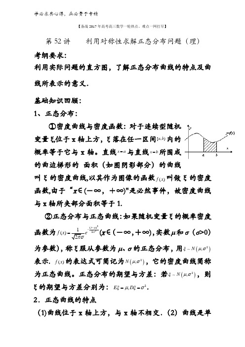 52 利用对称性求解正态分布问题(理)-备战2017年高考高三数学一轮热点难点一网打尽含解析