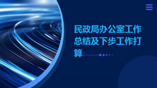 民政局办公室工作总结及下步工作打算