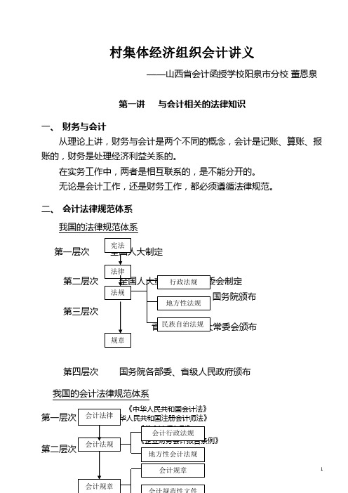 村集体经济组织会计讲义汇总