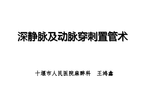 深静脉及动脉穿刺置管术课件