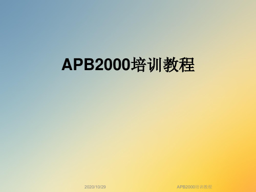 APB2000培训教程