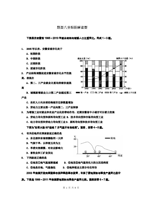 河北省邯郸市峰峰春晖中学高三地理二轮复习练习题：专题八坐标图解读型