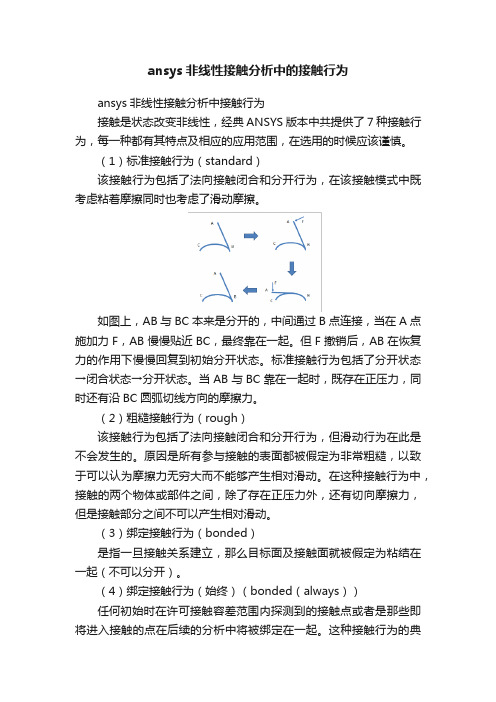 ansys非线性接触分析中的接触行为